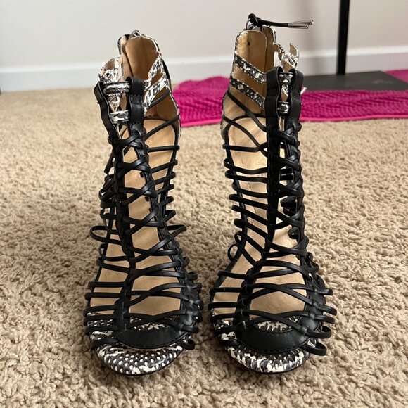 L.A.M.B. Gwen Stefani y2k Strappy Stiletto Heels Size 8 - Picture 2 of 7